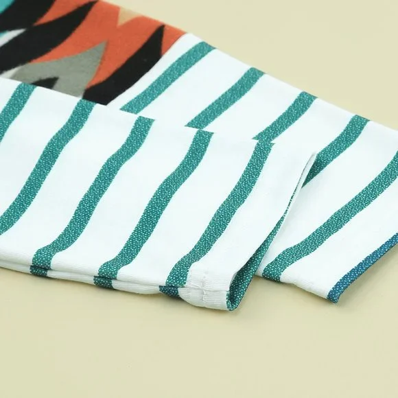 Aztec Southwest Western Multicolor Geometric Open Front Long Cardigan w/pockets - Picture 8 of 11